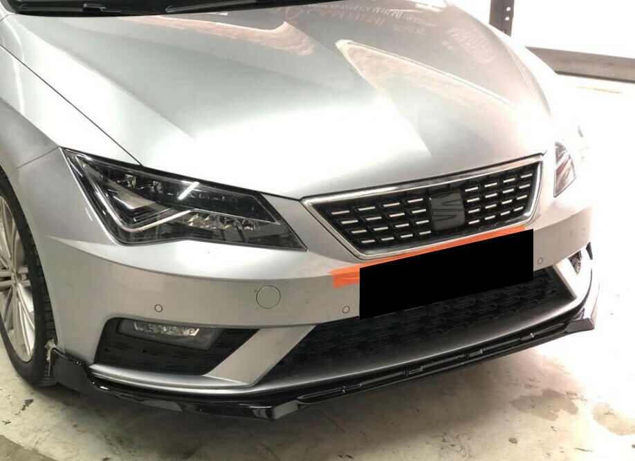 LIP SPOILER UNDER FRONT BUMPER FOR SEAT LEON 5F ABS BLACK SPLITTER