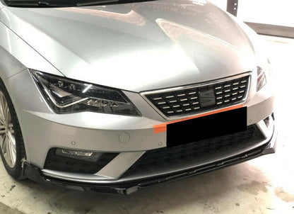 LIP SPOILER UNDER FRONT BUMPER FOR SEAT LEON 5F ABS BLACK SPLITTER