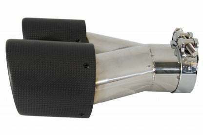 AUDI COPPIA TERMINALI DI SCARICO ACCIAIO INOX CARBON LOOK SLINE RS AUTOELEGANCERICAMBI