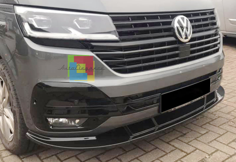VW T6.1 2020+ FRONT BUMPER LIP GLOSSY ABS SPLITTER