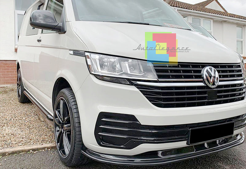 SPLITTER VW TRANSPORTER T6.1 2020+ UNDER FRONT BUMPER ABS GLOSSY BLACK BLADE