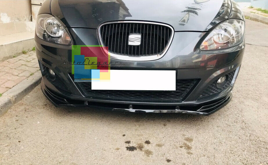 SEAT LEON 1P1 2005 AL 2012 LIP SPOILER SOTTO PARAURTI ANTERIORE ABS NERO .-