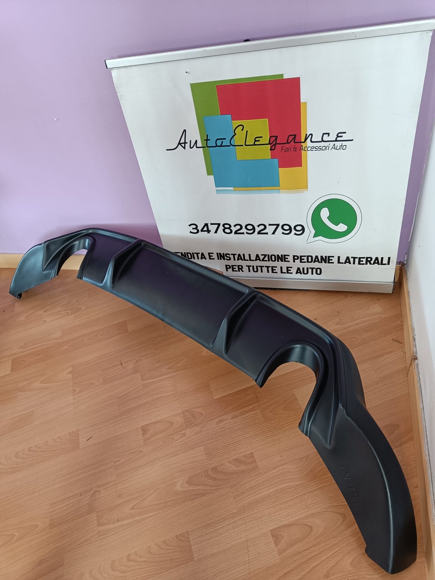 SEAT LEON KL 2019+ SPOILER FR POSTERIORE SOTTO PARAURTI DIFFUSORE 1+1 ABS 0203