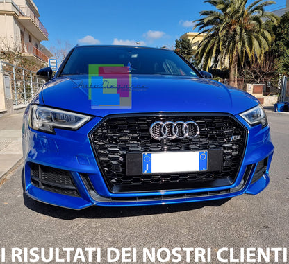 GRIGLIA ANTERIORE AUDI A3 8V 2016-2019 LIFT CALANDRA RS3 PROFILI NERI 0033