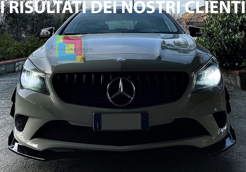 SPLITTER MERCEDES CLA W117 BLADE UNDER FRONT BUMPER ABS GLOSSY BLACK 0097