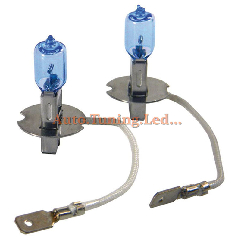 COPPIA LAMPADE H3 BLU XENON BIANCO ABBAGLIANTI ANABBAGLIANTI FENDINEBBIA 55W 12V AUTOELEGANCERICAMBI