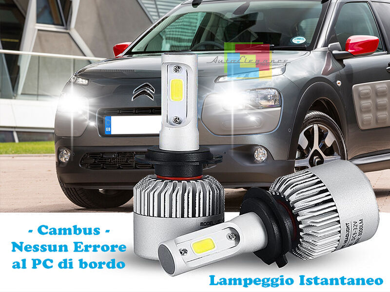 LAMPADE ABBAGLIANTI LED CITROEN C4 CACTUS LAMPEGGIO ISTANTANEO 6000K CREE ---