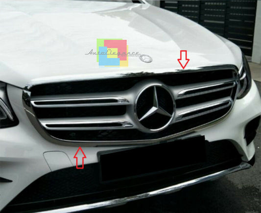 MERCEDES GLC X253 2014+ CHROME FRONT GRILLE FRAME TRIM 3M