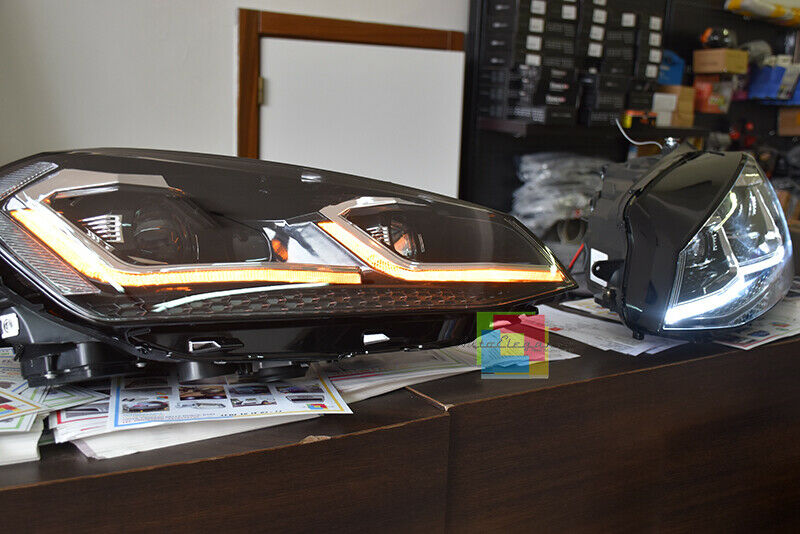 VW GOLF 7 VII 2012 al 2017 FARI ANTERIORI FANALI DIURNA LED FRECCIA DINAMICA R