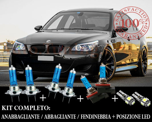 BMW SERIE 5 E60 E61 SET COMPLETO LAMPADE BLU XENON + POSIZIONE A LED AUTOELEGANCERICAMBI