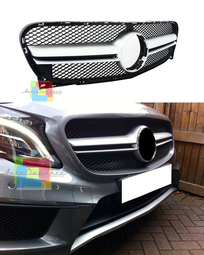 GRIGLIA ANTERIORE NERA - MERCEDES GLA X156 2014 IN POI LIFT CALANDRA AMG 45
