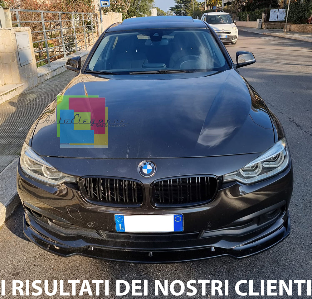 LAMA BMW SERIE 3 F30 F31 STANDARD SOTTO PARAURTI ANTERIORE SPLITTER NERO LUCIDO