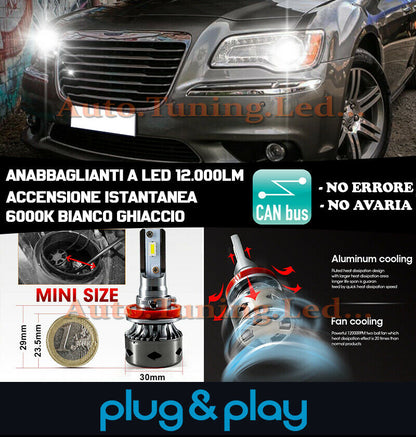 LAMPADE ANABBAGLIANTI LED CHRYSLER 300C 2011+ ISTANTANEO NO AVARIA 12.000LM
