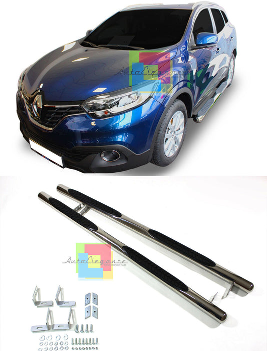 RENAULT KADJAR 2015+ STEEL TUBULAR SIDE STEPS UNDER DOOR