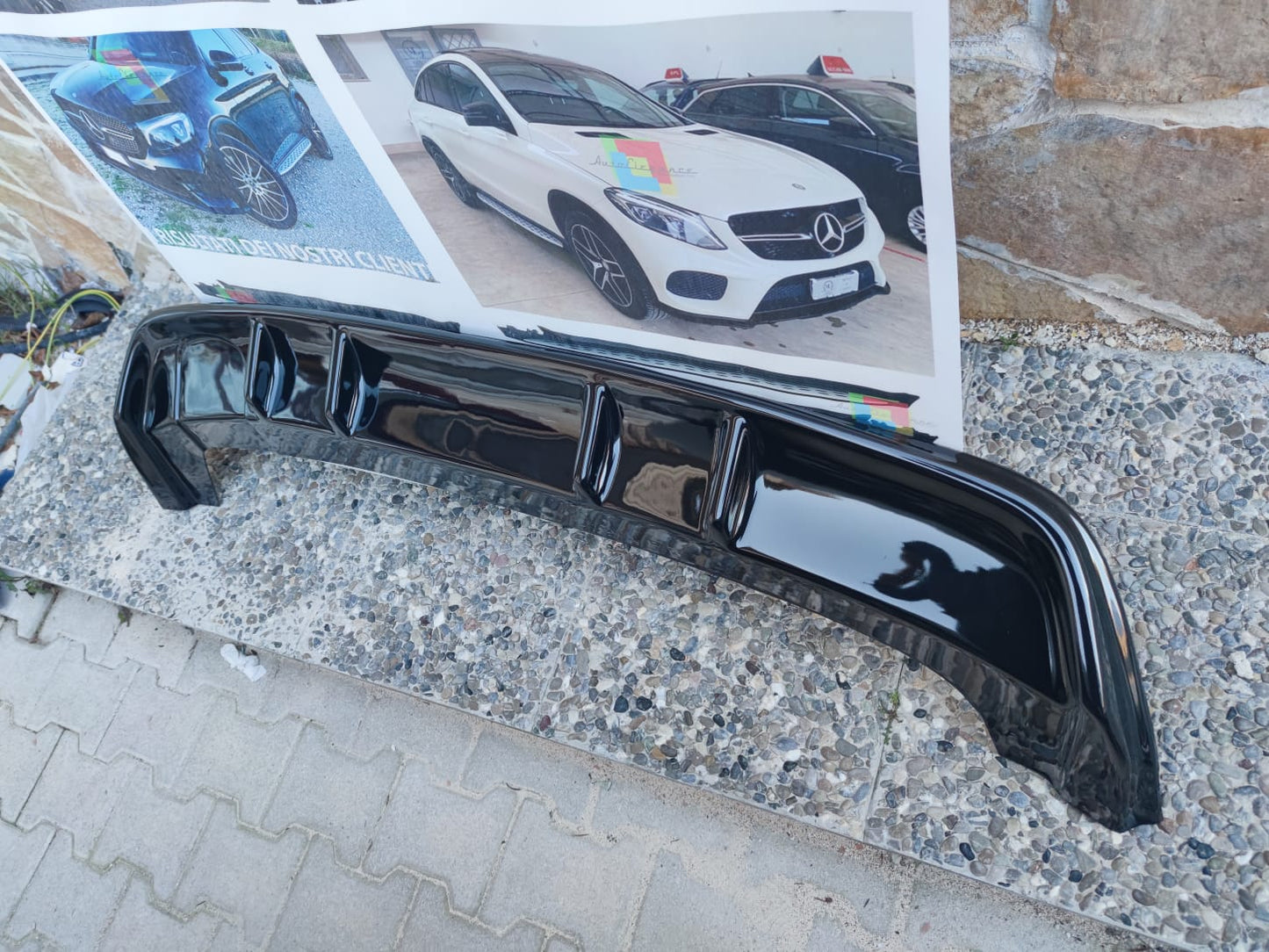 DIFFUSORE FR LOOK SEAT LEON 5F 2012-2016 SOTTO PARAURTI NERO LUCIDO ABS 0117