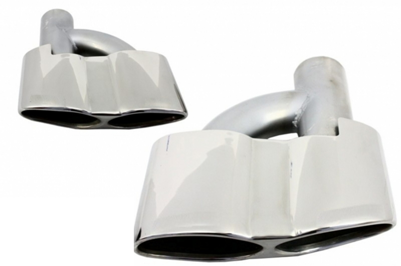 PARAURTI POSTERIORE A-DESIGN Mercedes CLASSE S W221 05-11 CON TERMINALI CROMATI IN ACCIAIO INOX