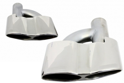 PARAURTI POSTERIORE A-DESIGN Mercedes CLASSE S W221 05-11 CON TERMINALI CROMATI IN ACCIAIO INOX