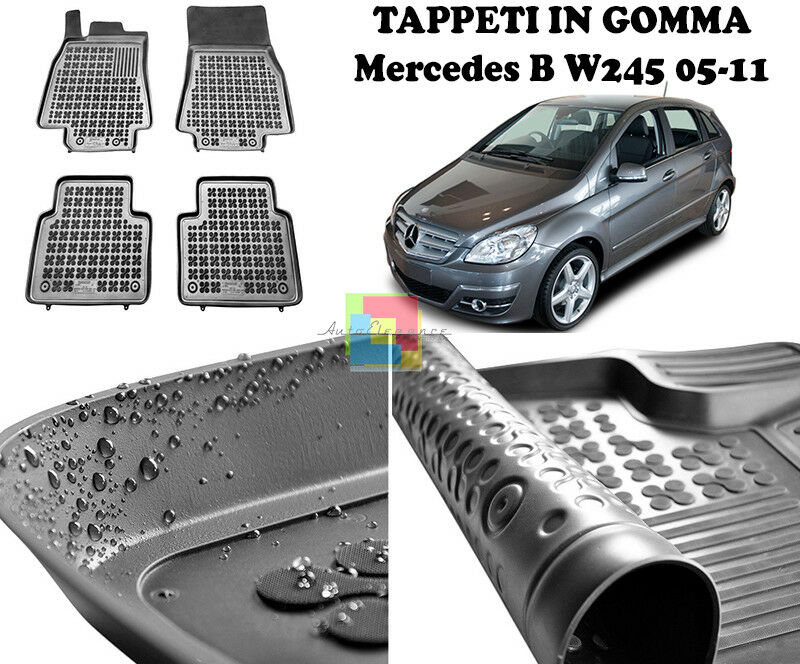 MERCEDES CLASSE B W245 05-11 TAPPETINI AUTO IN GOMMA - TAPPETI TOP QUALITA -1-