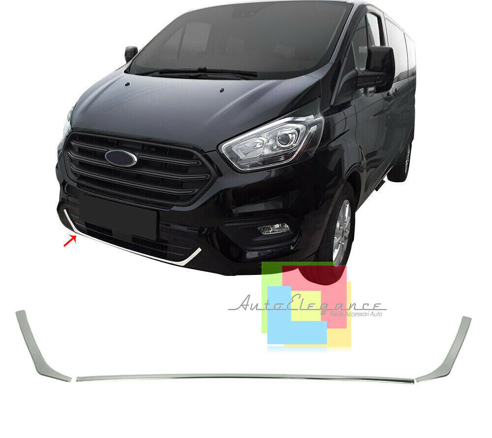 FORD TRANSIT dal 2018 MODANATURA ADESIVA CROMATURA PARAURTI ANTERIORE -