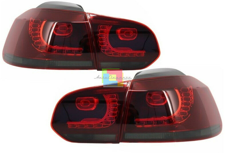 VW GOLF 6 2008-2012 FARI POSTERIORI GTI A LED ROSSO FRECCIA SMOKE FUME&apos; .-