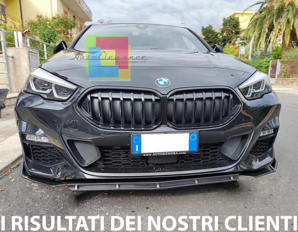 BMW SERIE 2 F44 SPLITTER PARAURTI ANTERIORE NERO LUCIDO LOOK RS AUTOELEGANCERICAMBI