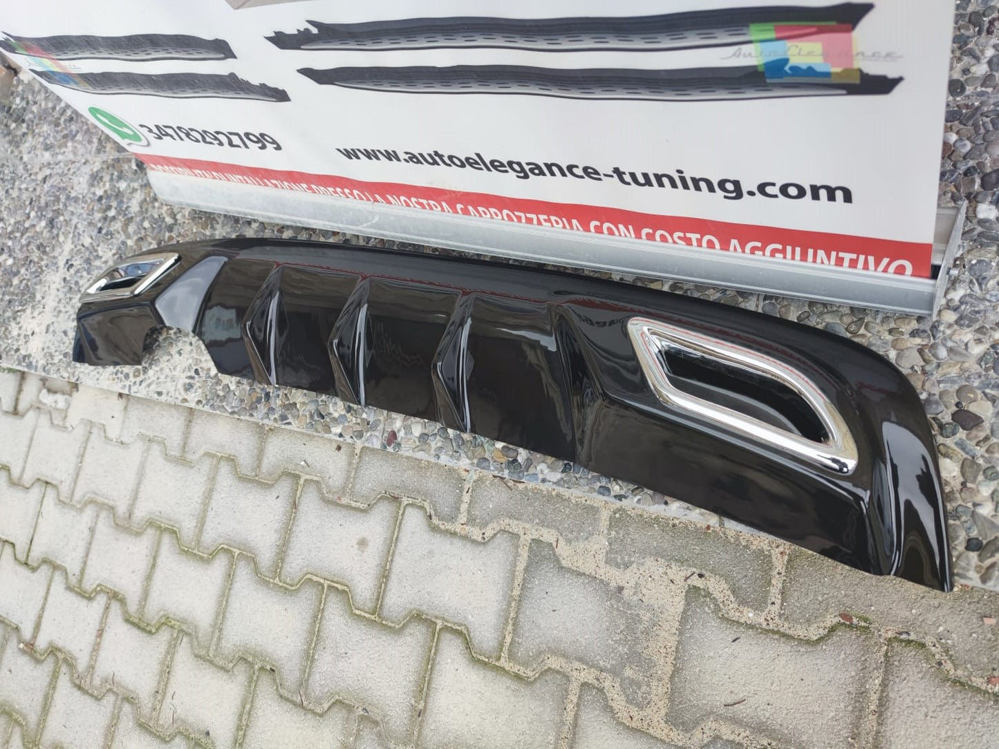 OPEL CORSA D DIFFUSORE SOTTO PARAURTI POSTERIORE NERO LUCIDO ABS 0128