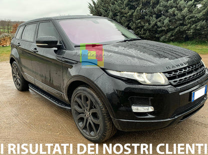 PEDANE LATERALI PER RANGE ROVER EVOQUE 2011-2018 SOTTO PORTA ALLUNINIO NERO -