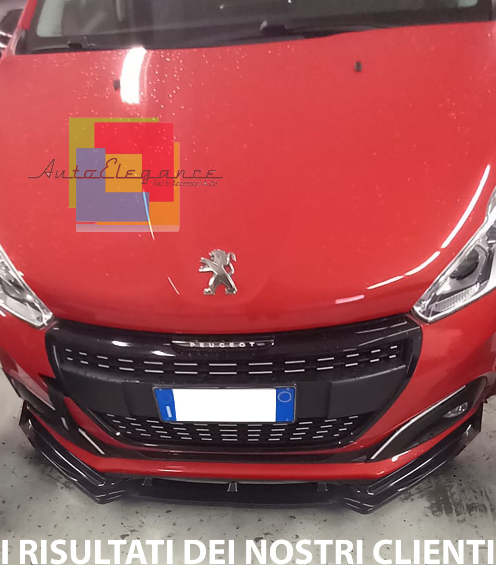 SPLITTER LAMA SOTTO PARAURTI ANTERIORE PEUGEOT 208 ABS NERO LUCIDO