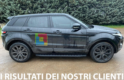 PEDANE LATERALI PER RANGE ROVER EVOQUE 2011-2018 SOTTO PORTA ALLUNINIO NERO -