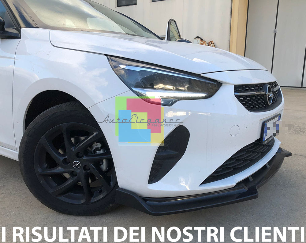 OPEL CORSA F FRONT BUMPER BLADE ABS SPORT LOOK BLACK SPLITTER