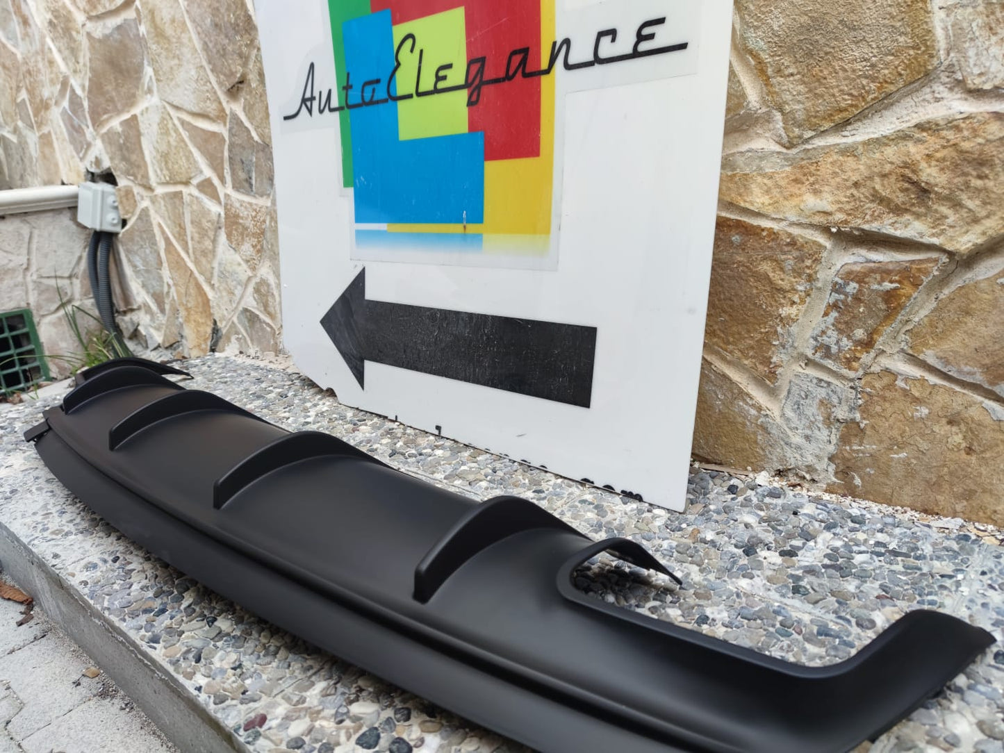 MERCEDES CLA W117 REAR DIFFUSER UNDER REAR BUMPER AMG MATT BLACK