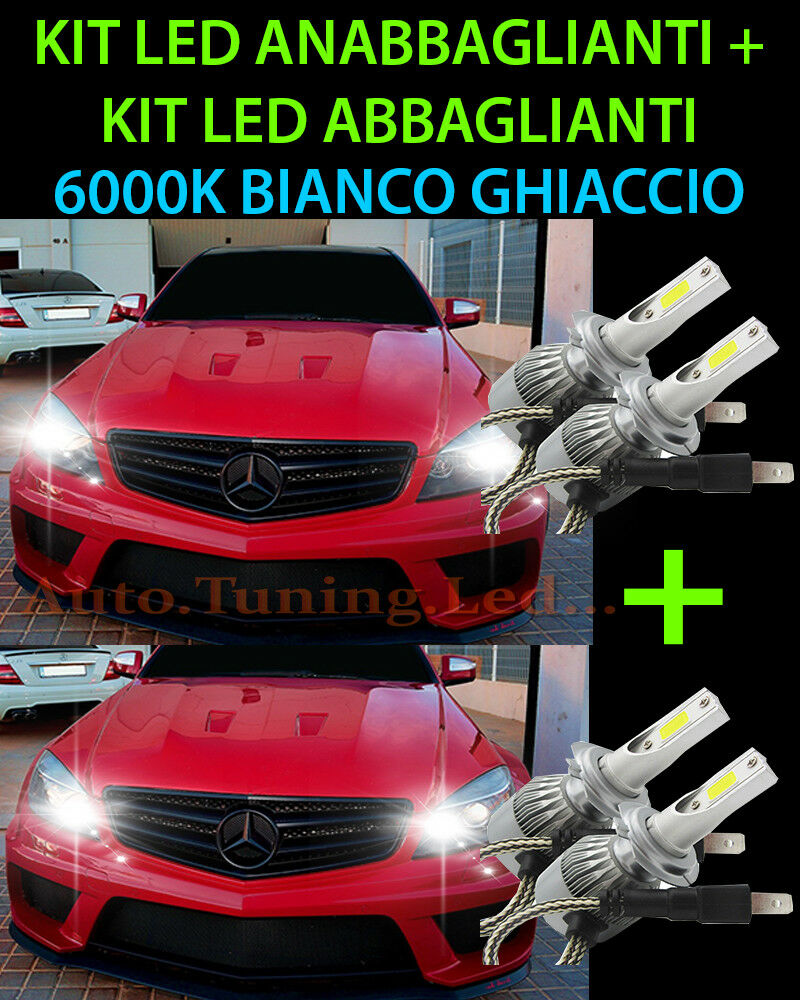 LED KIT HIGH BEAM &amp; LOW BEAM LAMPS FOR MERCEDES C CLASS W204 -.