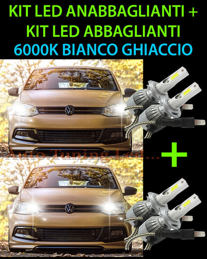 KIT LED LAMPADE ABBAGLIANTI & ANABBAGLIANTI PER VW POLO 6R 6C 2009 IN POI -.