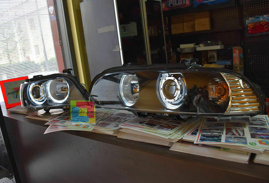 D2S XENON HEADLIGHTS BMW 5 SERIES E39 1995-2001 SEDAN TOURING ANGEL EYES
