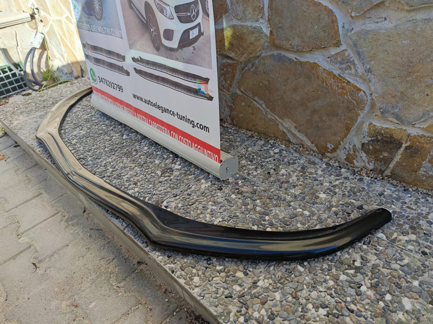MERCEDES C C205 C63 AMG 2015-2018 FRONT BUMPER BLACK SPLITTER BLADE