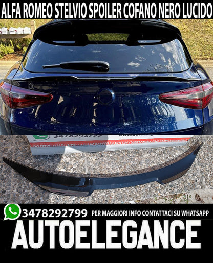 ALFA ROMEO STELVIO TRUNK SPOILER ABS GLOSSY BLACK ABS SPORTS HOOD