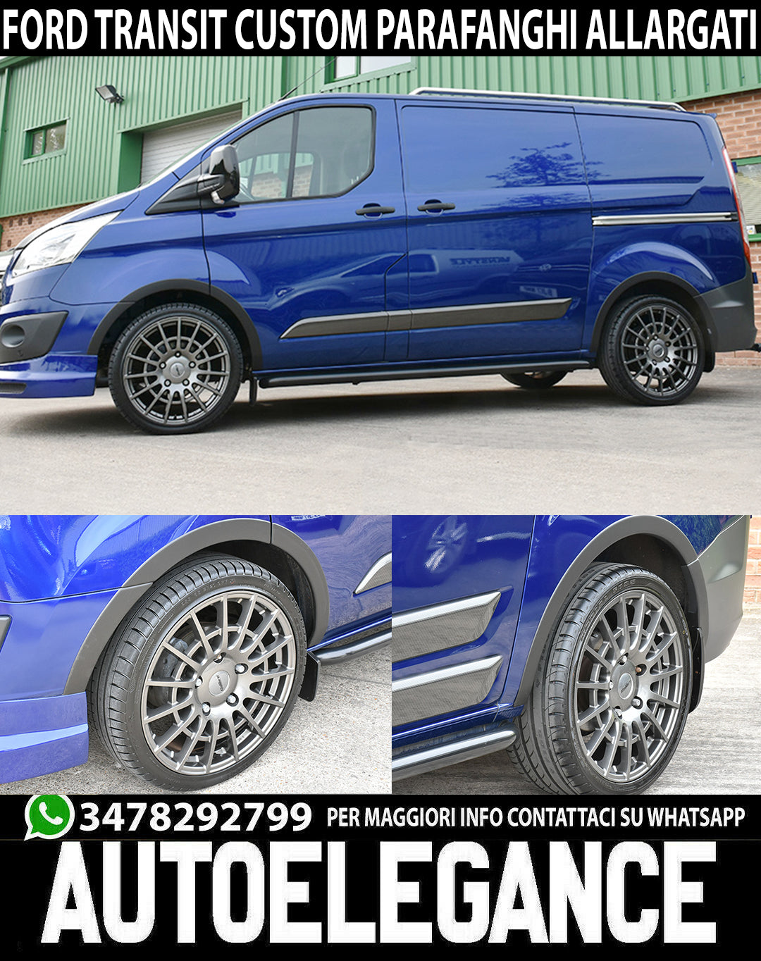 FORD TRANSIT CUSTOM 2012-2018 WIDE FENDERS IN ABS LOOK TUNING