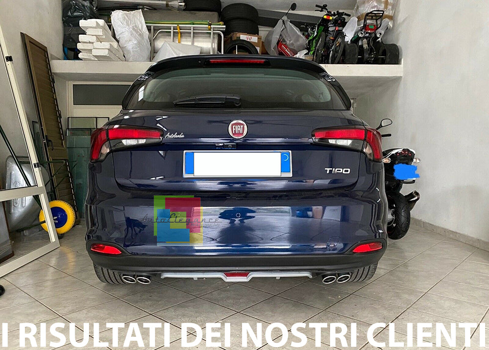 FIAT TIPO 2015+ SOTTO PARAURTI POSTERIORE DIFFUSORE QUATTRO TERMINALI ABS -