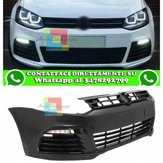 VW POLO 6R 2009-2017 PARAURTI ANTERIORE COMPLETO LOOK RLINE R20 IN ABS