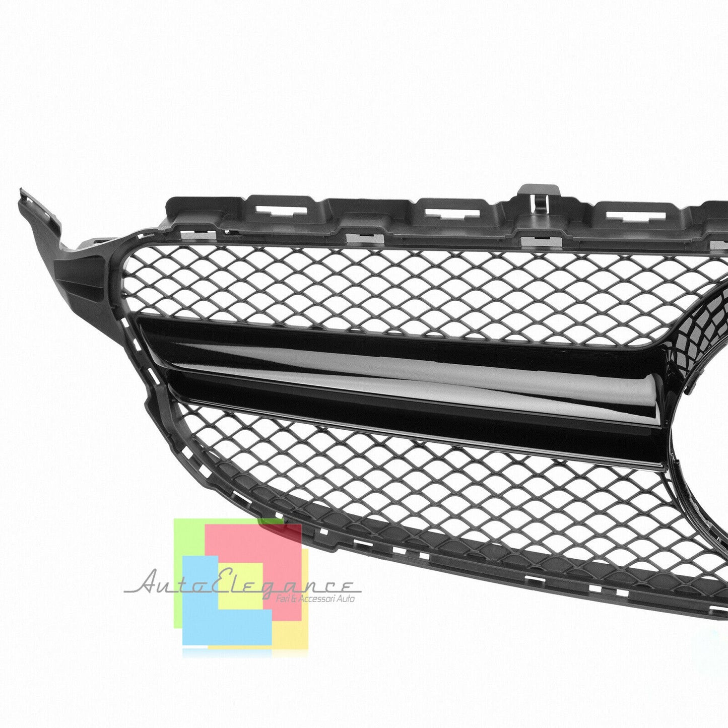GRIGLIA ANTERIORE MERCEDES CLASSE C W205 2014-2018 MASCHERINA PROFILO NERO ABS