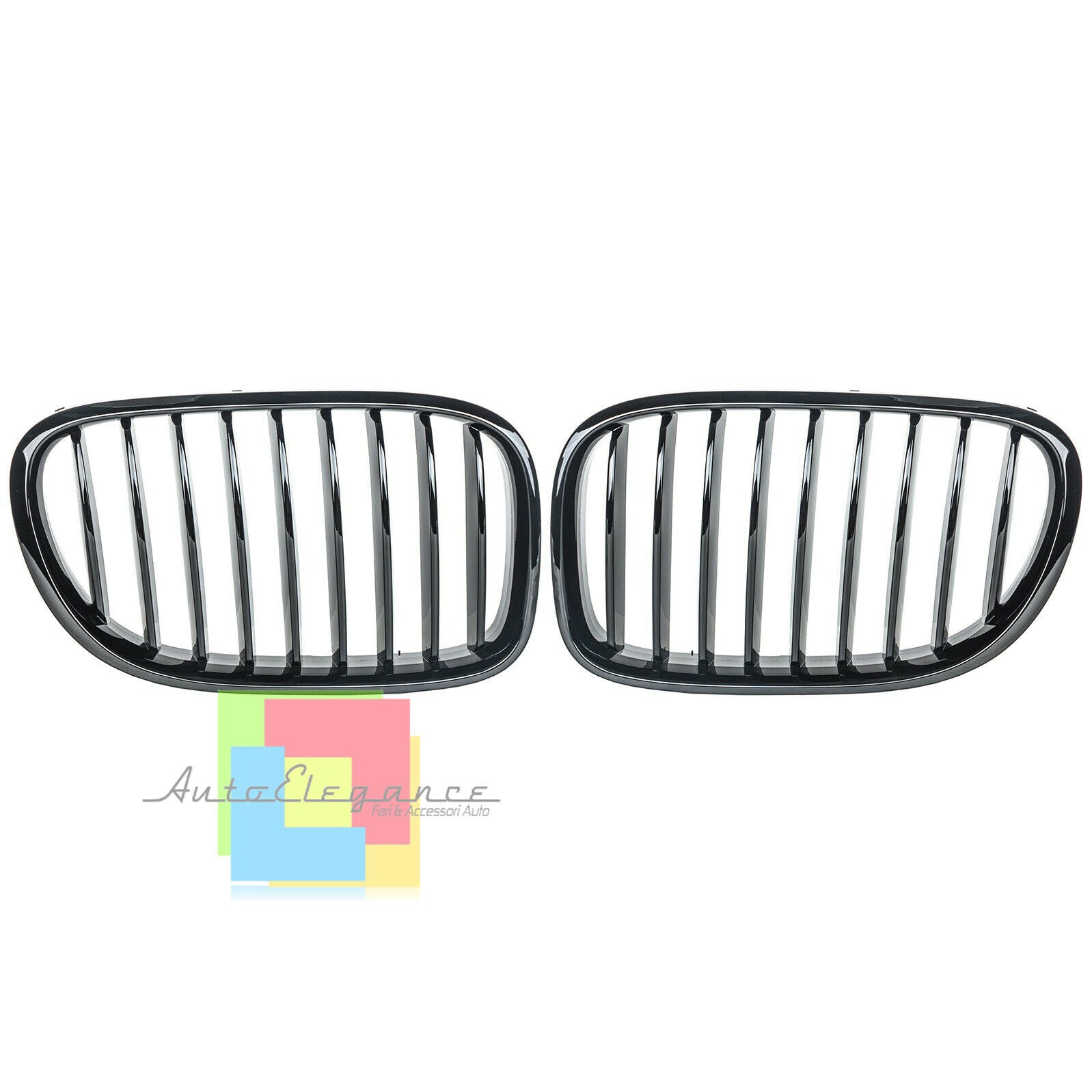 BMW SERIE 7 F01 F02 F03 F04 2012+ GRIGLIE ANTERIORI LOOK M CALANDRA NERO LUCIDO AUTOELEGANCERICAMBI