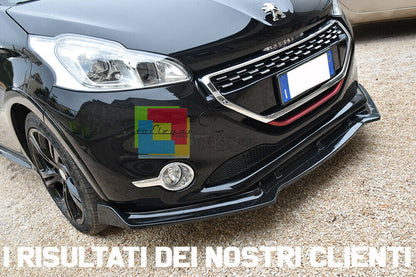 LAMA SOTTO PARAURTI ANTERIORE PEUGEOT 208 ABS LOOK SPORTIVO NERO LIP SPOILER