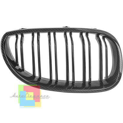 GRIGLIE ANTERIORI M5 PER BMW SERIE 5 E60 E61 CALANDRA DOPPIA STRISCIA CARBONIO