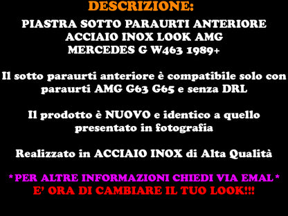 STEEL PLATE UNDER FRONT BUMPER MERCEDES G W463 1989+