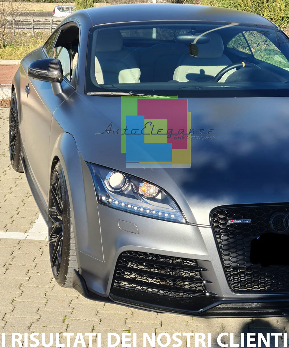 AUDI TT 8J 06-14 SPLITTER SOTTO PARAURTI ANTERIORE ABS NERO LUCIDO 2PEZZI AUTOELEGANCERICAMBI