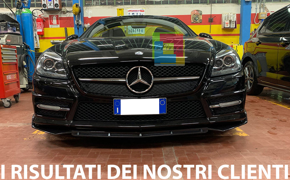 MERCEDES SLK R172 FRONT BUMPER SPLITTER BLADE GLOSS BLACK RS LOOK