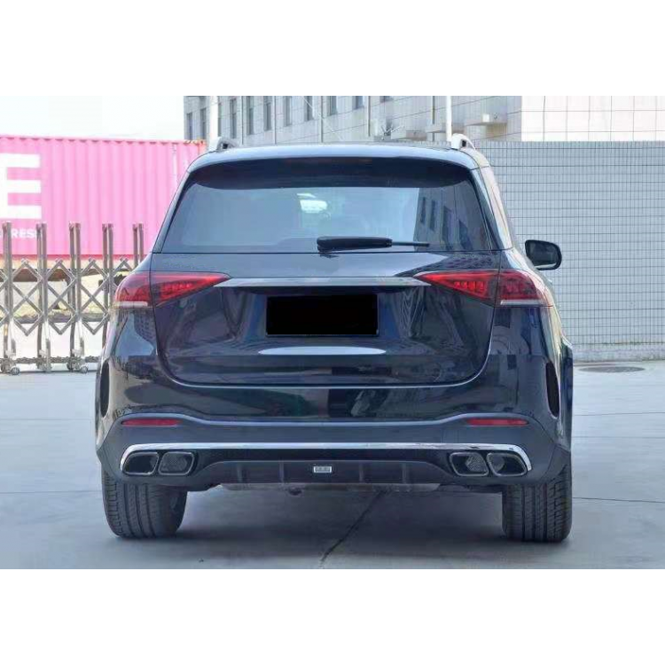 DIFFUSORE POSTERIORE MERCEDES GLE W167 SUV 2019+ TERMINALI INOX AMG QUADRATI