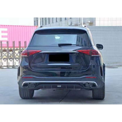 DIFFUSORE POSTERIORE MERCEDES GLE W167 SUV 2019+ TERMINALI INOX AMG QUADRATI