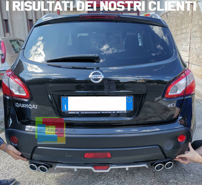 SOTTO PARAURTI QUATTRO TERMINALI PER NISSAN QASHQAI J10 DIFFUSORE POSTERIORE ABS
