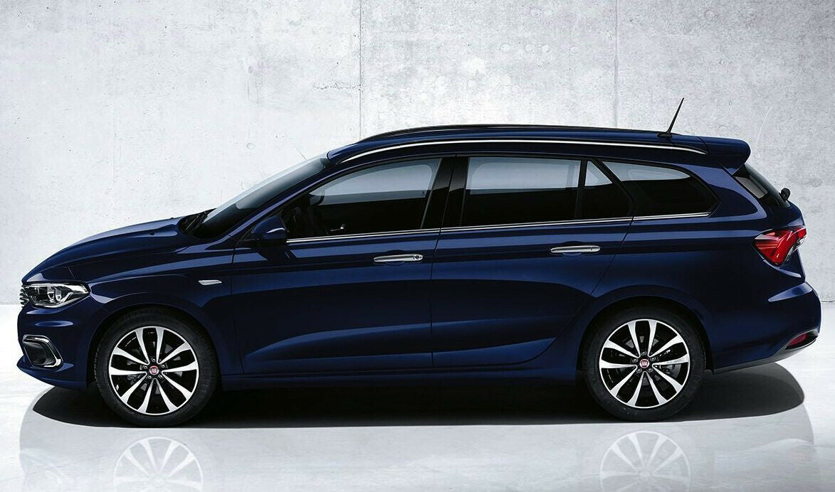 ADHESIVE MOULDINGS FIAT TIPO SW 2015+ CHROME WINDOW FRAMES STAINLESS STEEL.